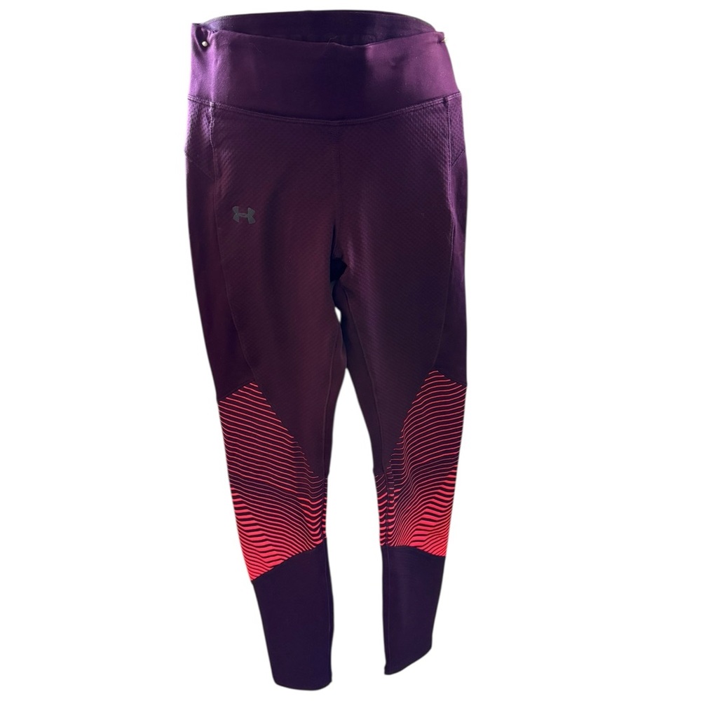 Under Armour Maroon and Coral Leggings Running Workout Tights